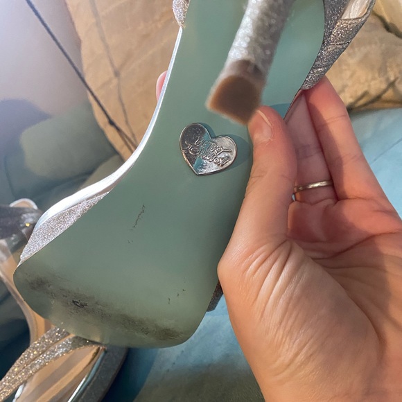 Silver Betsey Johnson High Heels - Picture 2 of 5